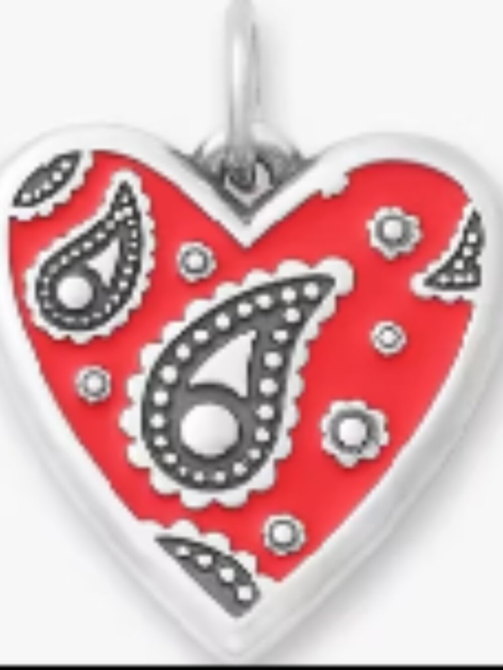 James Avery Enamel Western Bandana Heart Charm